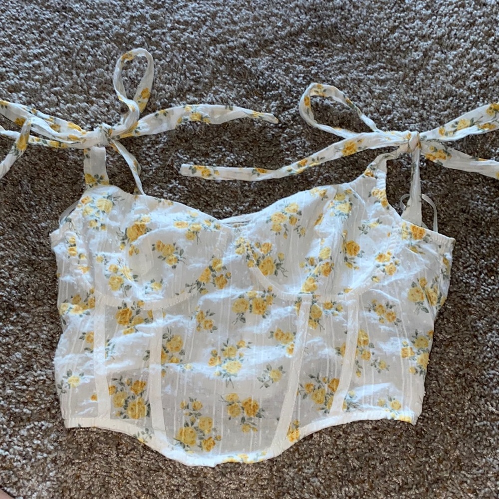 Shein floral corset top